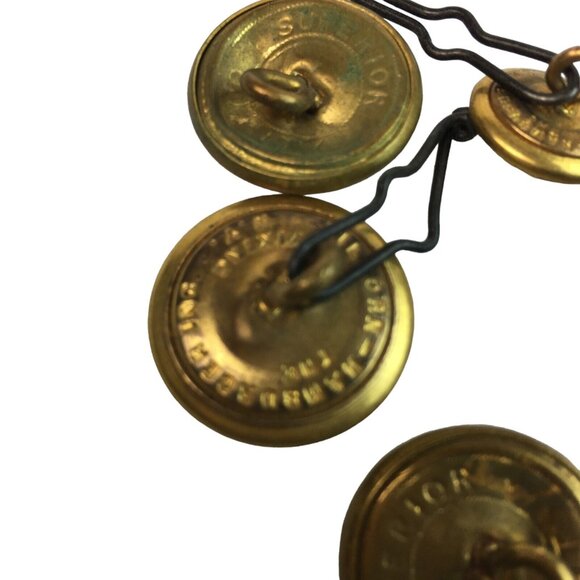 Waterbury Military Uniform Brass Buttons WWII Era Lot 7 Pieces Vintage u - Picture 6 of 8